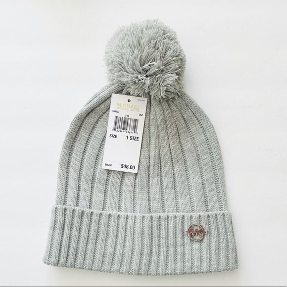 Michael Kors NWT Pom Pom Knit Beanie Hat - Picture 2 of 3